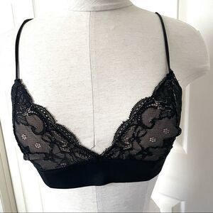 Pure water black lace bra